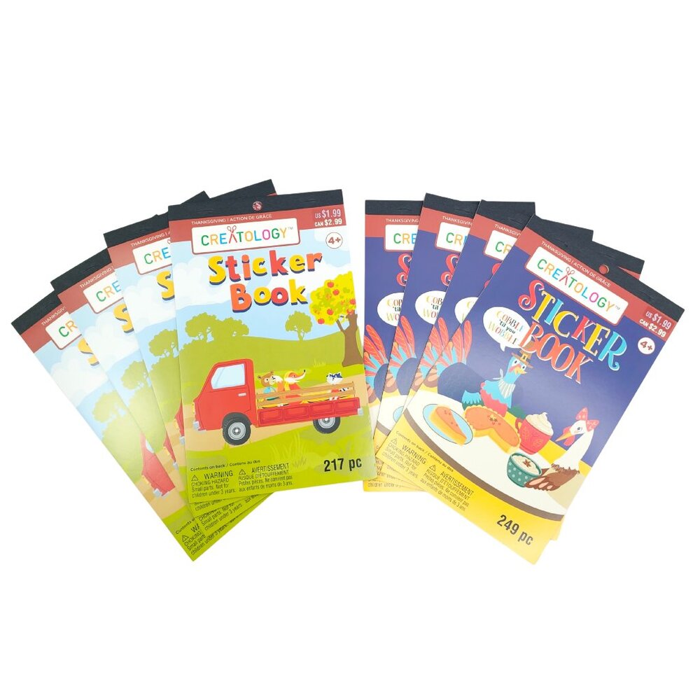 Creatology "Truck Pals" & "Thanksgiving Dinner" Sticker Books (Set of 8)